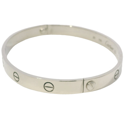 Cartier LOVE 18k White Gold Classic Model Size 20 Bangle Bracelet