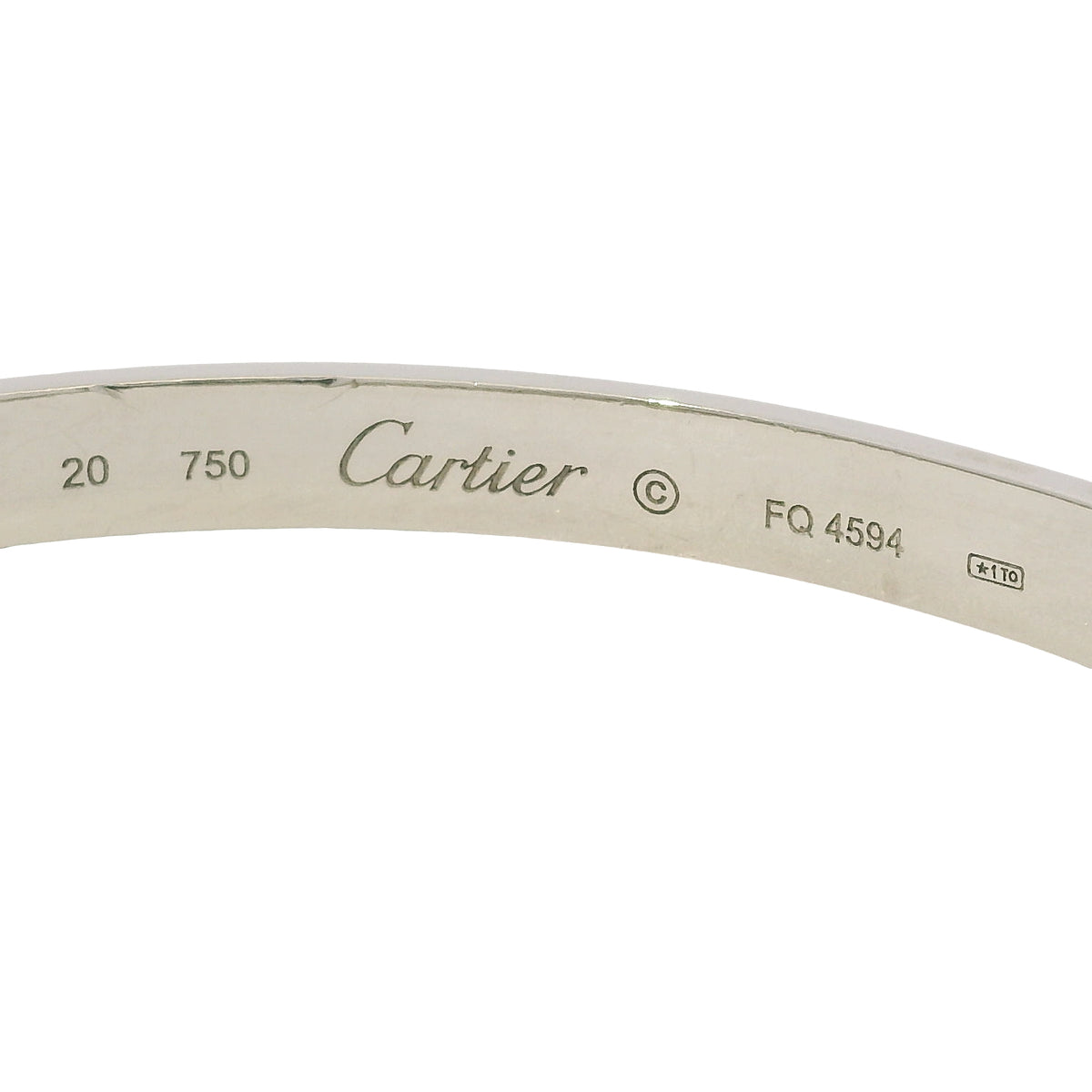 Cartier LOVE 18k White Gold Classic Model Size 20 Bangle Bracelet — product photo 9