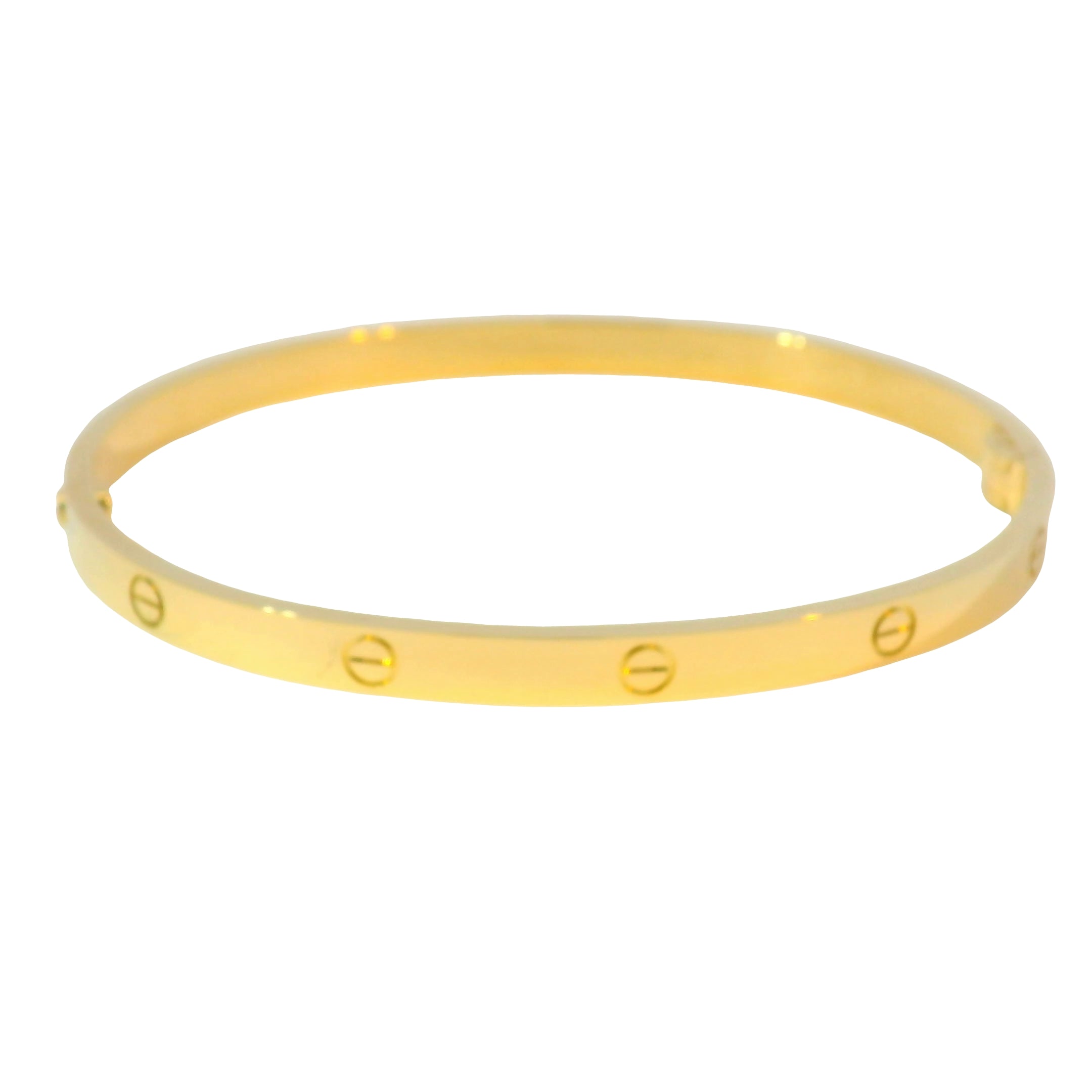 Cartier LOVE 18k Yellow Gold Size 20 Thin Bangle Bracelet