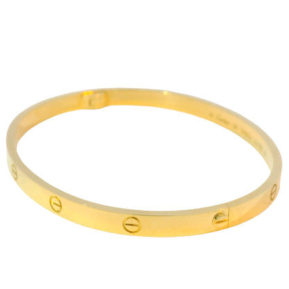 Cartier LOVE 18k Yellow Gold Size 20 Thin Bangle Bracelet