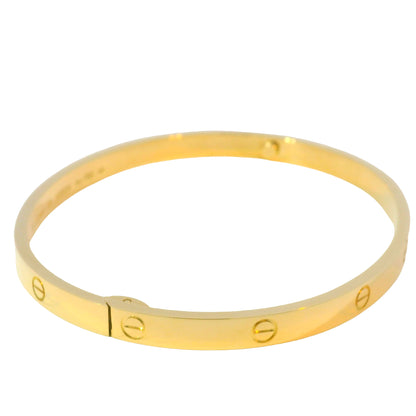 Cartier LOVE 18k Yellow Gold Size 20 Thin Bangle Bracelet