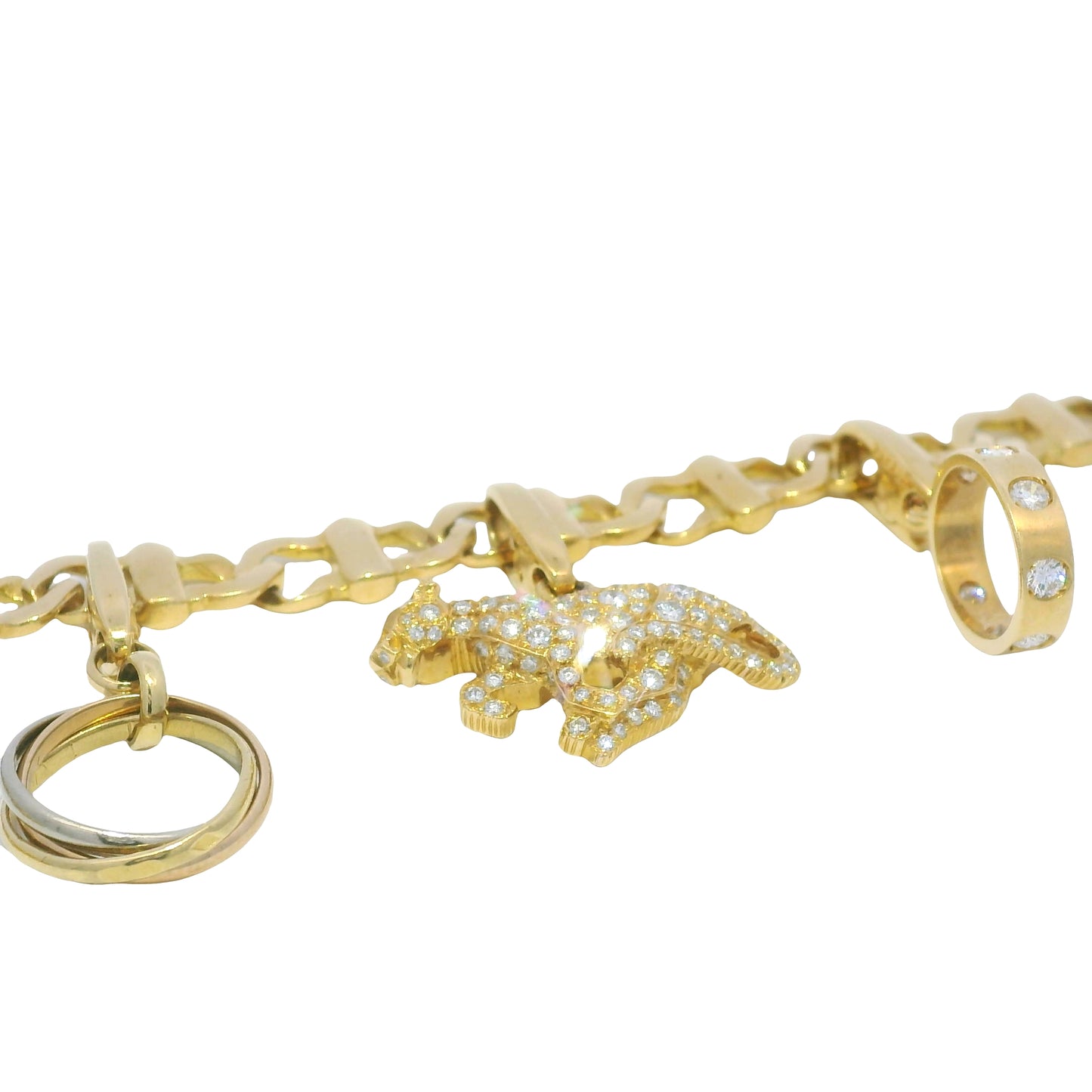 Cartier 18k Yellow Gold Charm Bracelet With 7 Charms