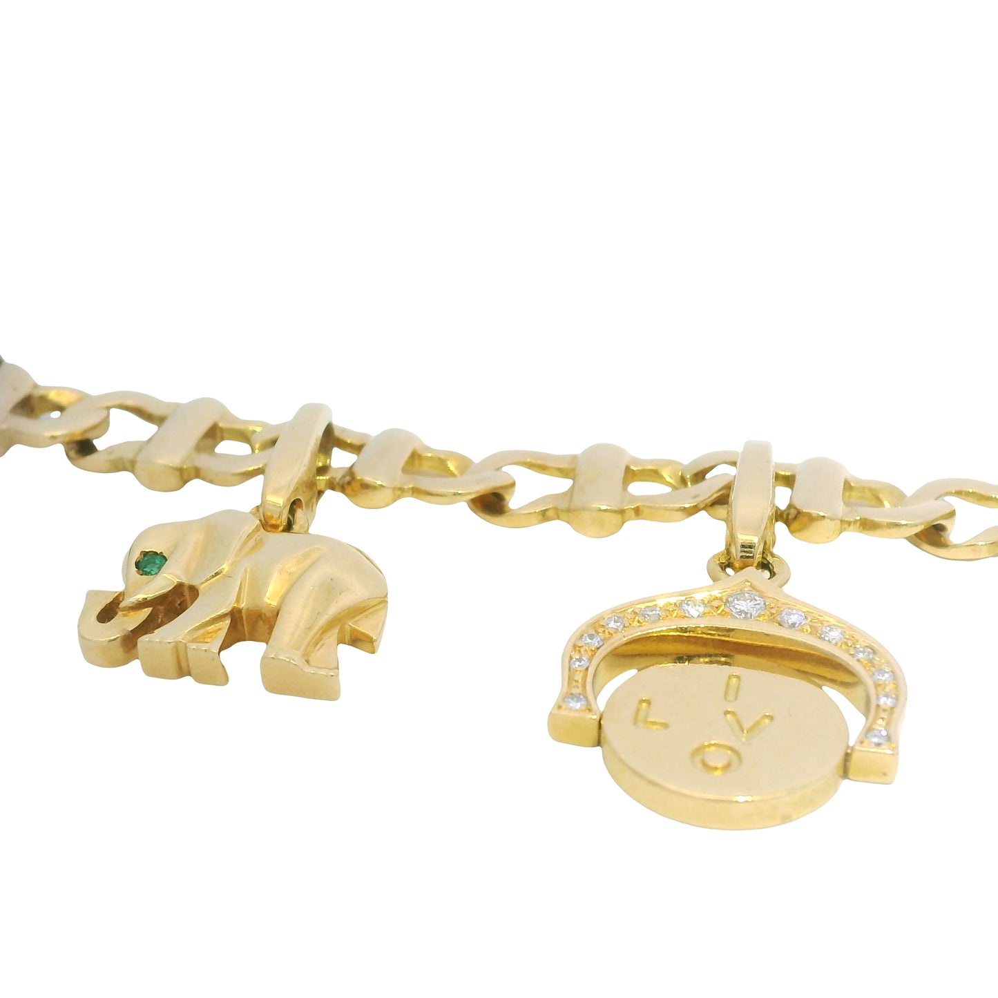 Cartier 18k Yellow Gold Charm Bracelet With 7 Charms
