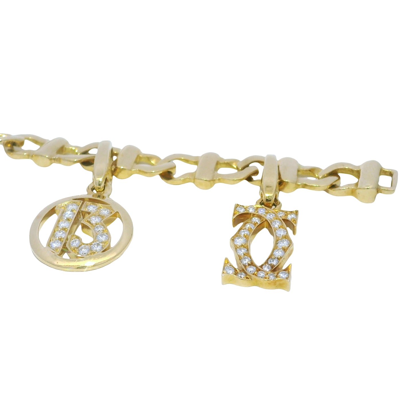 Cartier 18k Yellow Gold Charm Bracelet With 7 Charms
