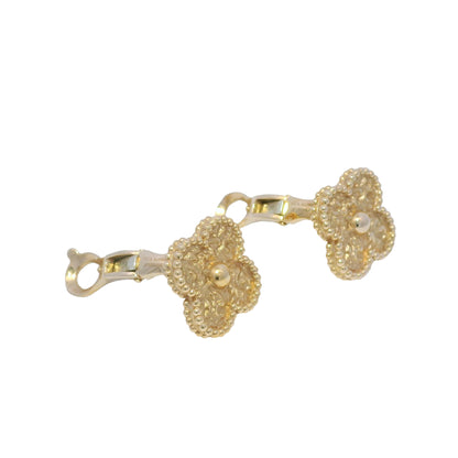 Van Cleef & Arpels 18k Rose Gold Hammered Single Motif Stud Earrings
