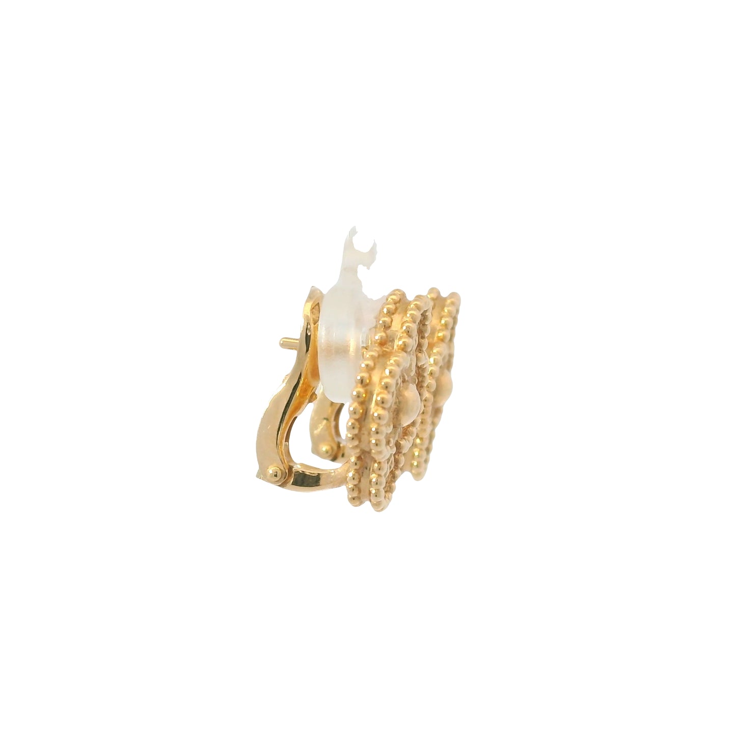 Van Cleef & Arpels 18k Rose Gold Hammered Single Motif Stud Earrings