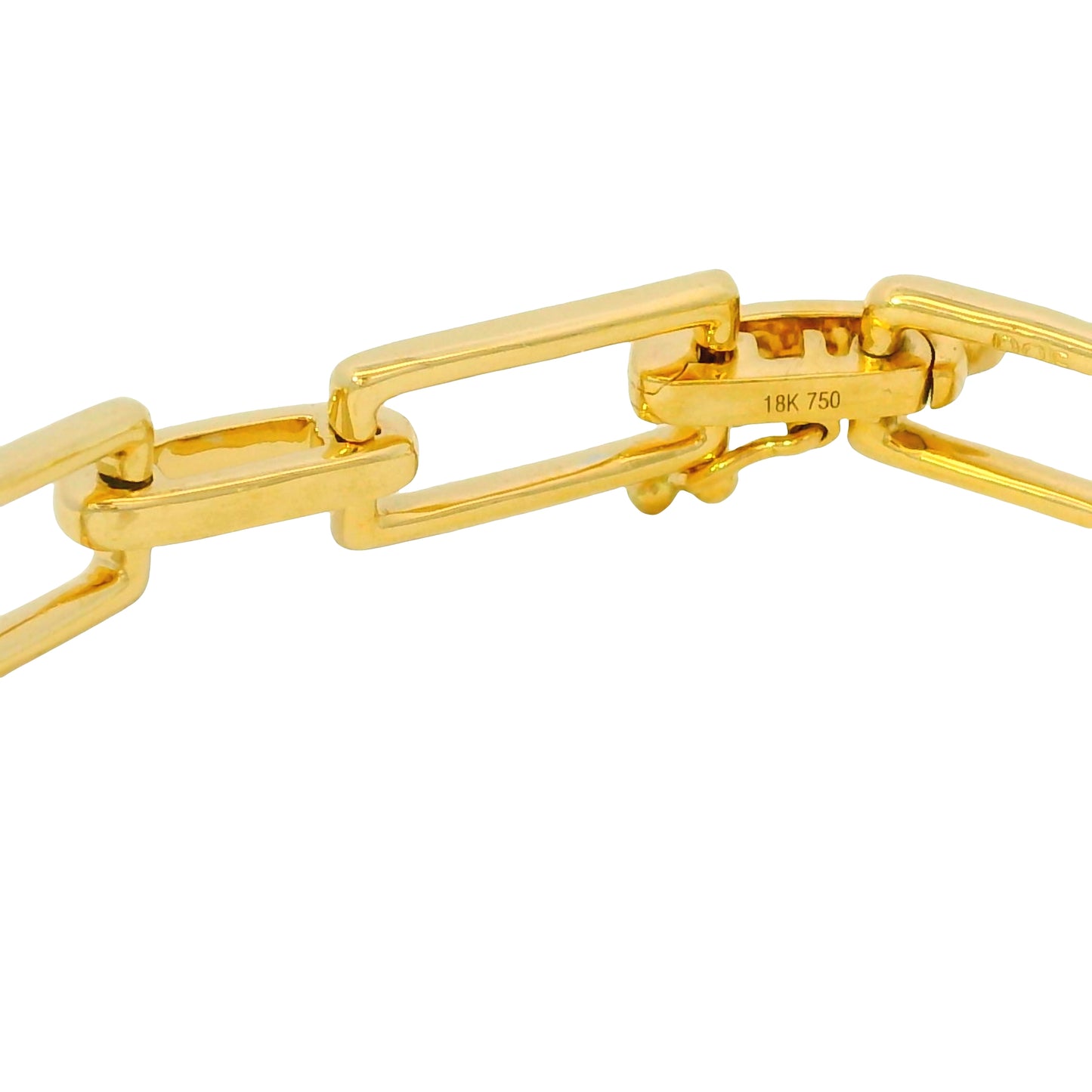 7" 18k White And Yellow Gold Natural Diamond Square Link Bracelet