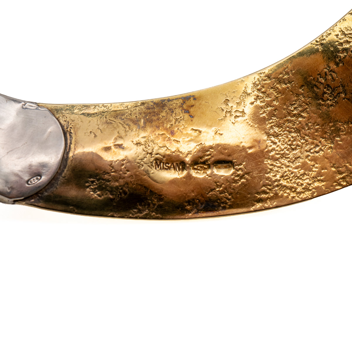 Misani Milano 18k Two Tone Gold Hammered Wide Collar Necklace