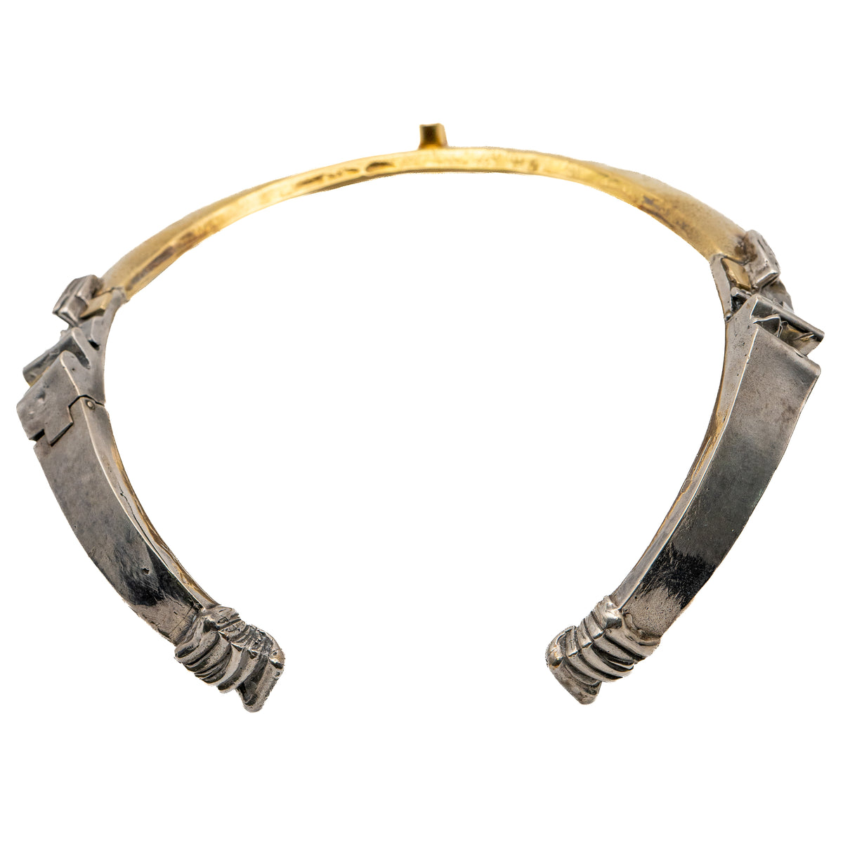 Misani Milano 18k Two Tone Gold Hammered Wide Collar Necklace