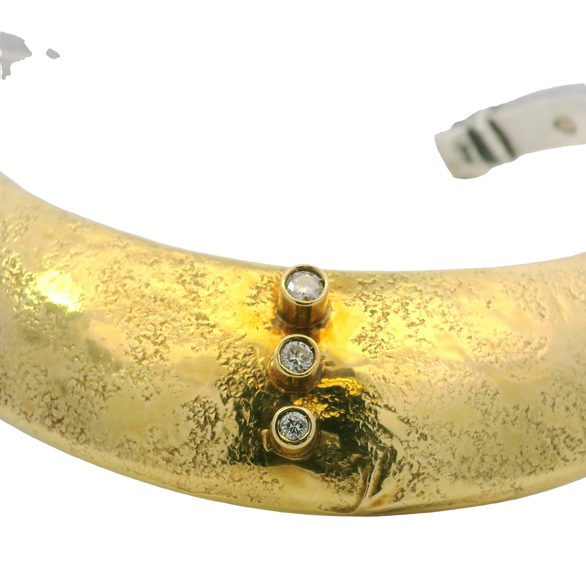 Misani Milano 18k Two Tone Gold Hammered Wide Collar Necklace