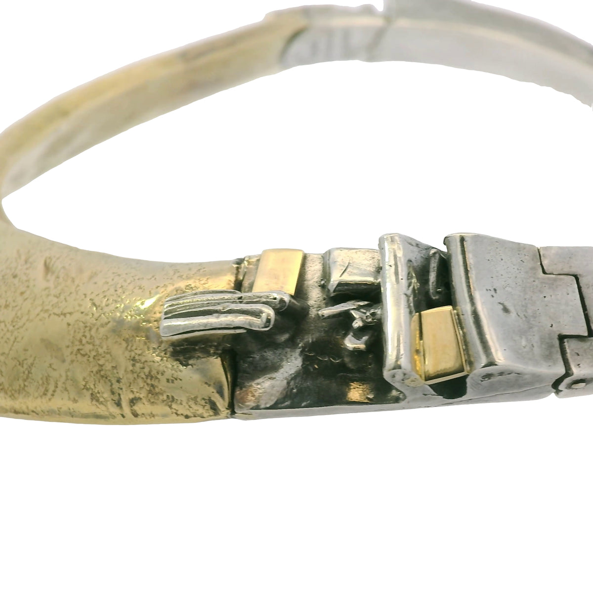 Misani Milano 18k Two Tone Gold Hammered Wide Collar Necklace