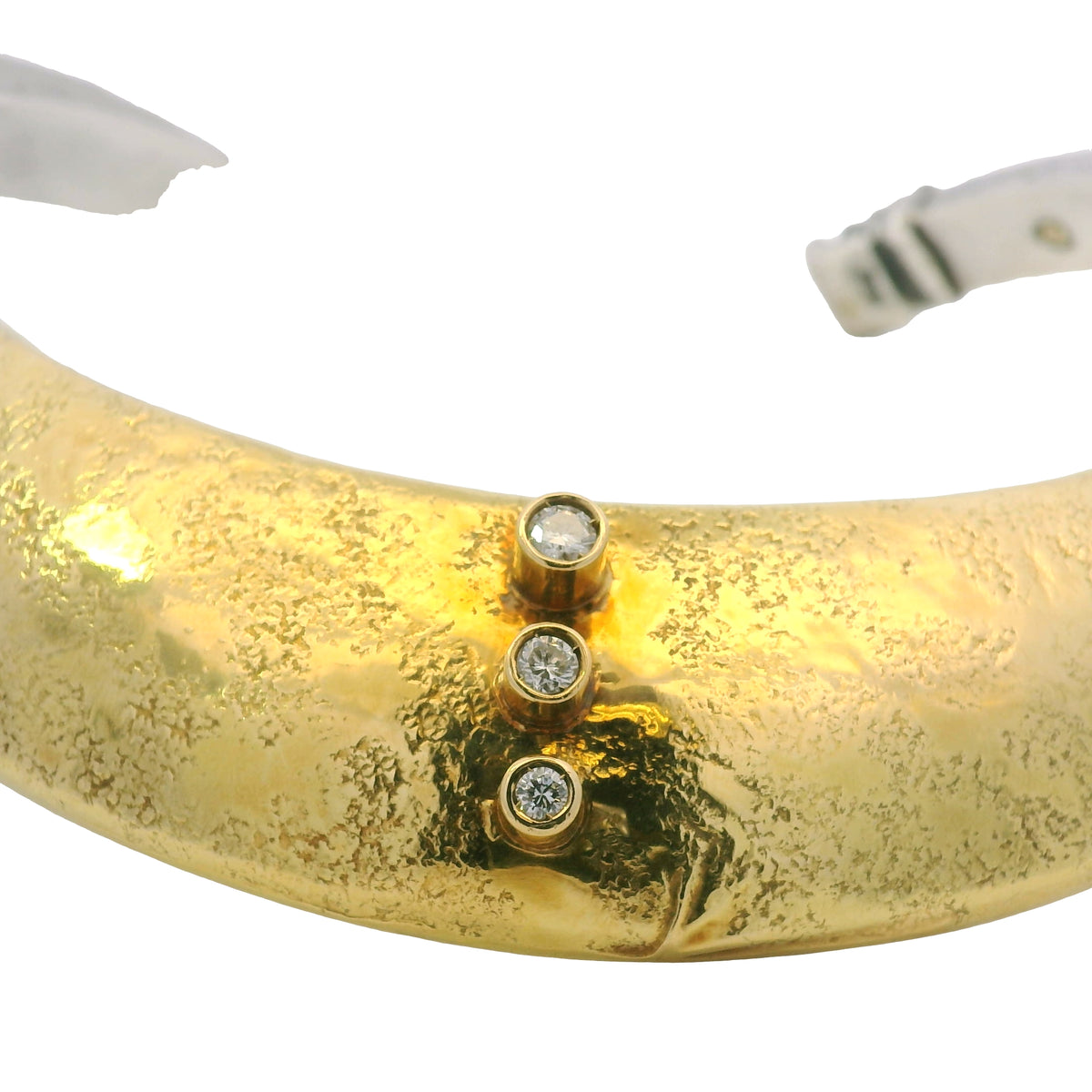 Misani Milano 18k Two Tone Gold Hammered Wide Collar Necklace