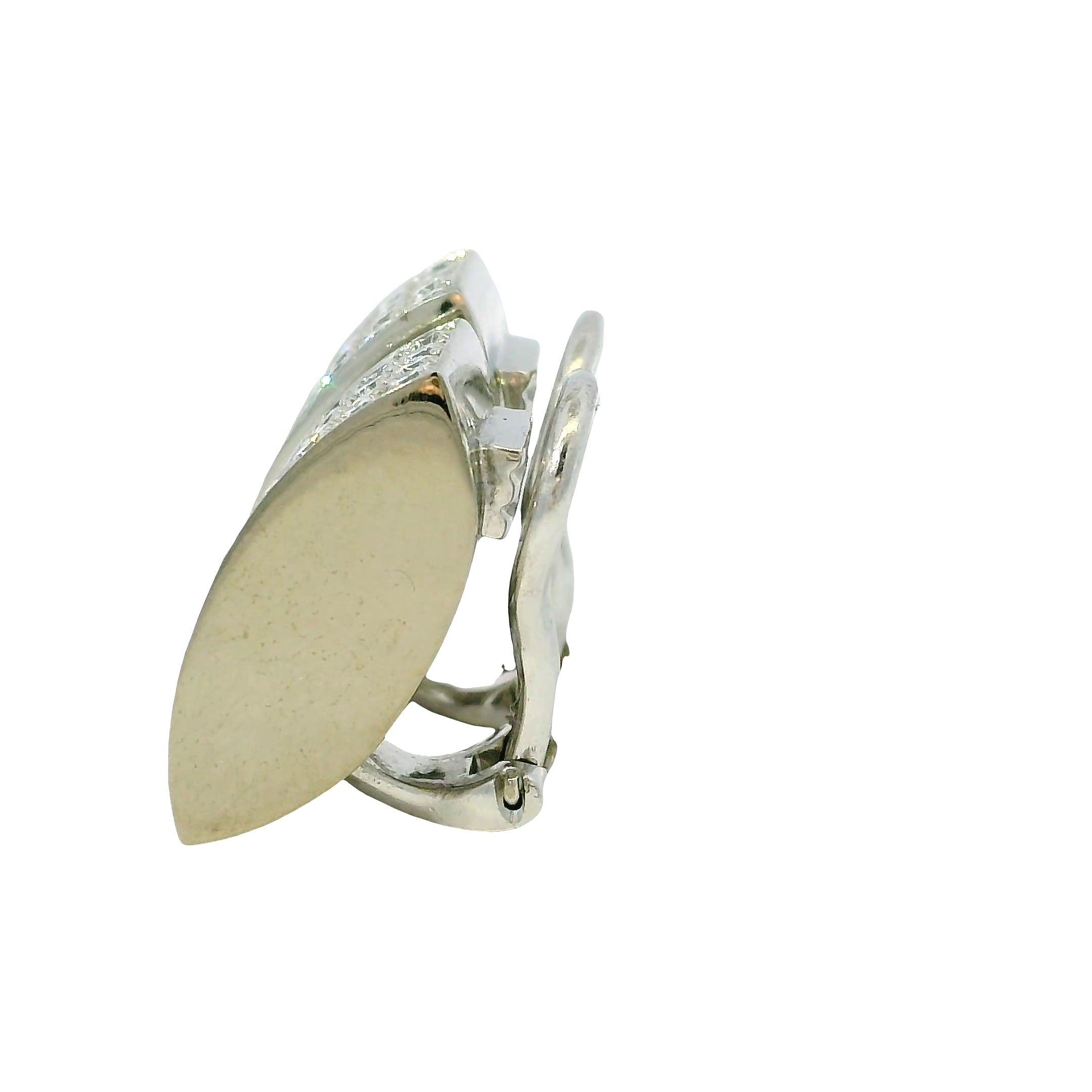 Chopard 18k White gold Happy Diamond 1/2 Hoop Earrings
