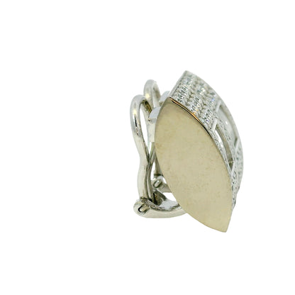 Chopard 18k White gold Happy Diamond 1/2 Hoop Earrings
