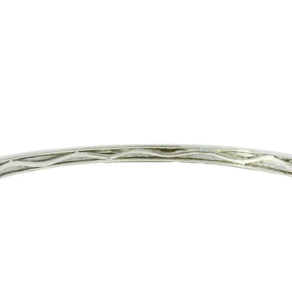 14k White Gold Black And White Diamond X Bangle Bracelet