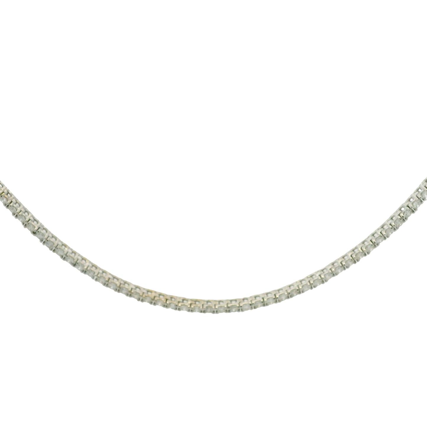 14k White Gold Natural 3.50 Carat Diamond Adjustable Tennis Necklace
