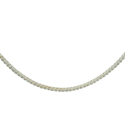 14k White Gold Natural 3.50 Carat Diamond Adjustable Tennis Necklace