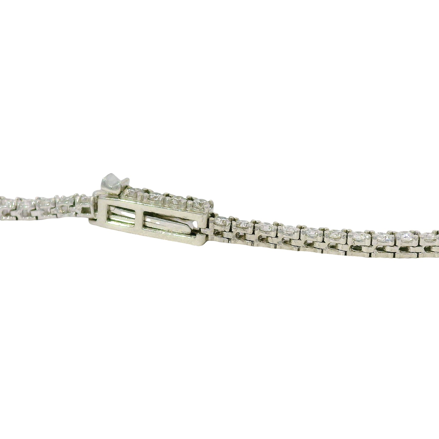 14k White Gold Natural 3.50 Carat Diamond Adjustable Tennis Necklace