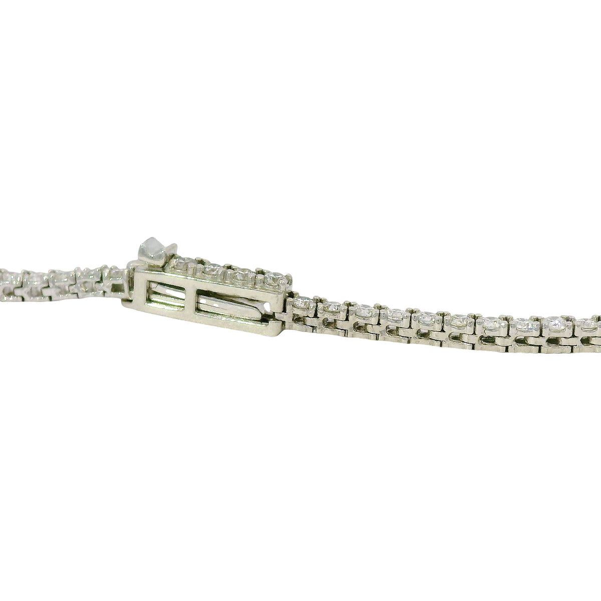 14k White Gold Natural 3.50 Carat Diamond Adjustable Tennis Necklace — product photo 7
