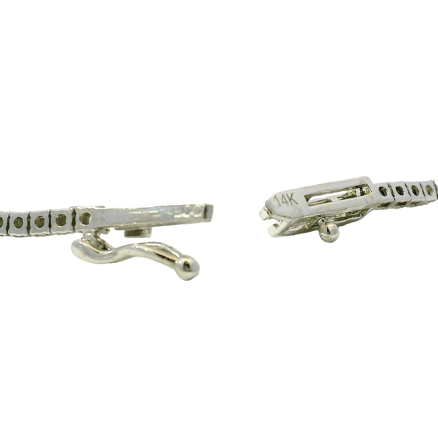 14k White Gold Natural 3.50 Carat Diamond Adjustable Tennis Necklace