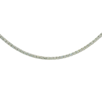 14k White Gold Natural 3.50 Carat Diamond Adjustable Tennis Necklace