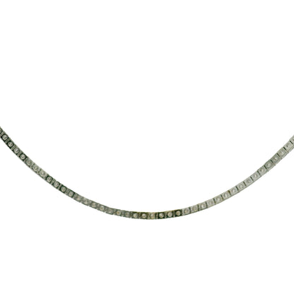14k White Gold Natural 3.50 Carat Diamond Adjustable Tennis Necklace