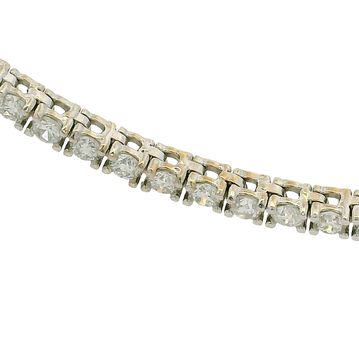 14k White Gold Natural 3.50 Carat Diamond Adjustable Tennis Necklace — product photo 12