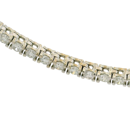 14k White Gold Natural 3.50 Carat Diamond Adjustable Tennis Necklace