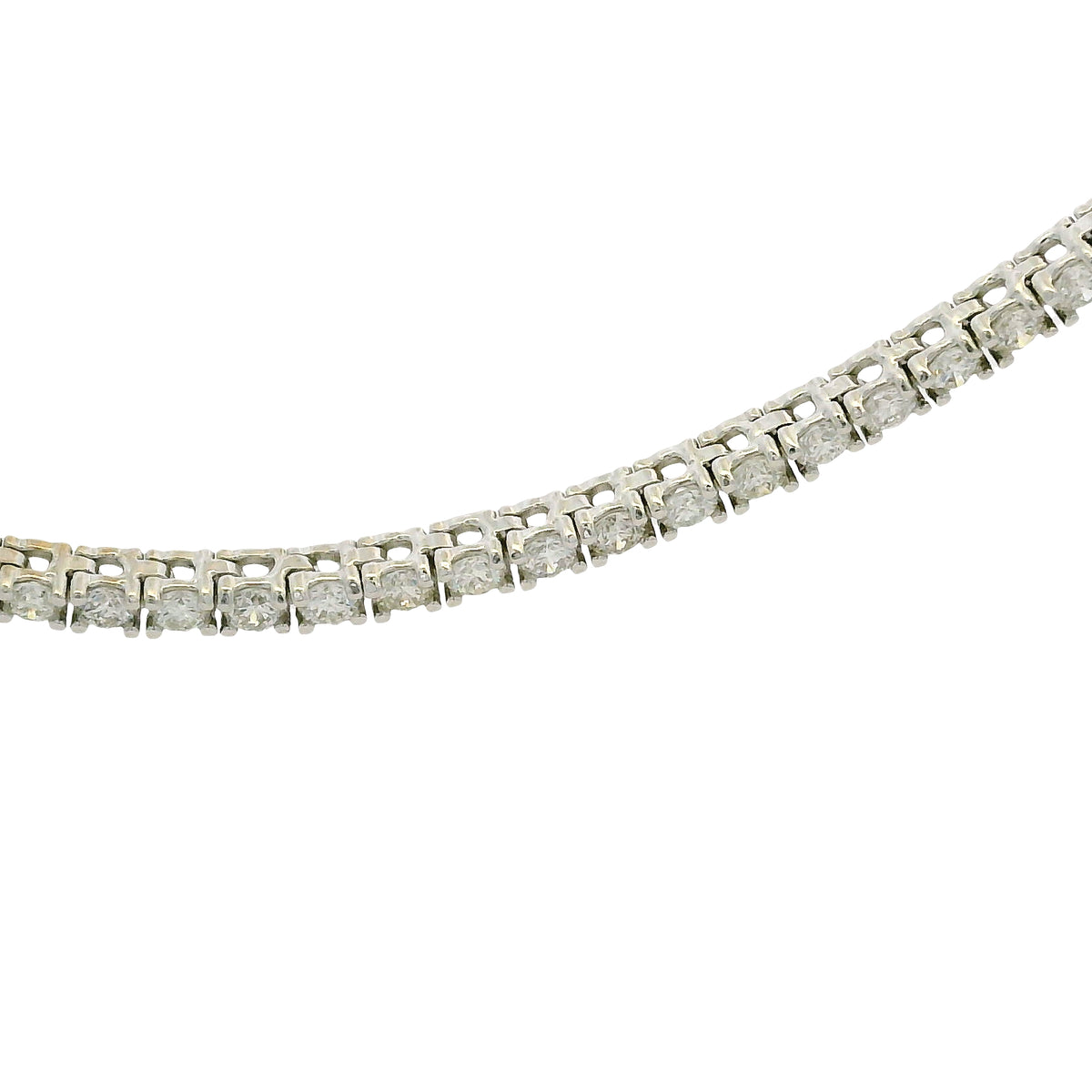 14k White Gold Natural 3.50 Carat Diamond Adjustable Tennis Necklace — product photo 3