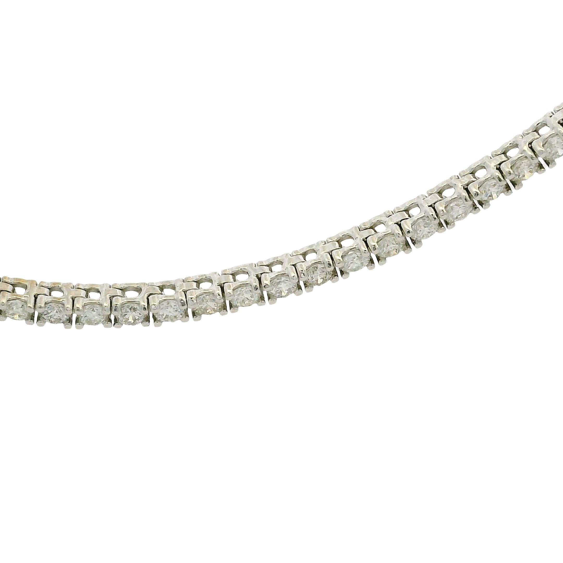 14k White Gold Natural 3.50 Carat Diamond Adjustable Tennis Necklace