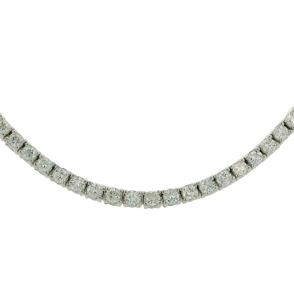 14k White Gold Natural 3.50 Carat Diamond Adjustable Tennis Necklace — product photo 1