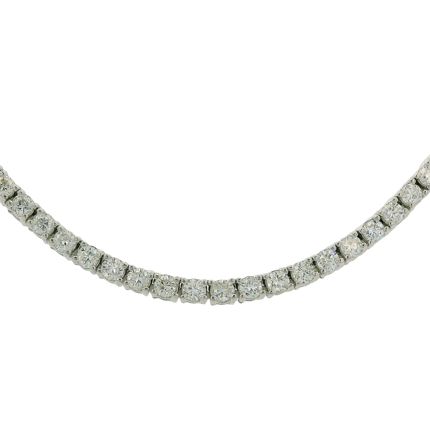 14k White Gold Natural 3.50 Carat Diamond Adjustable Tennis Necklace