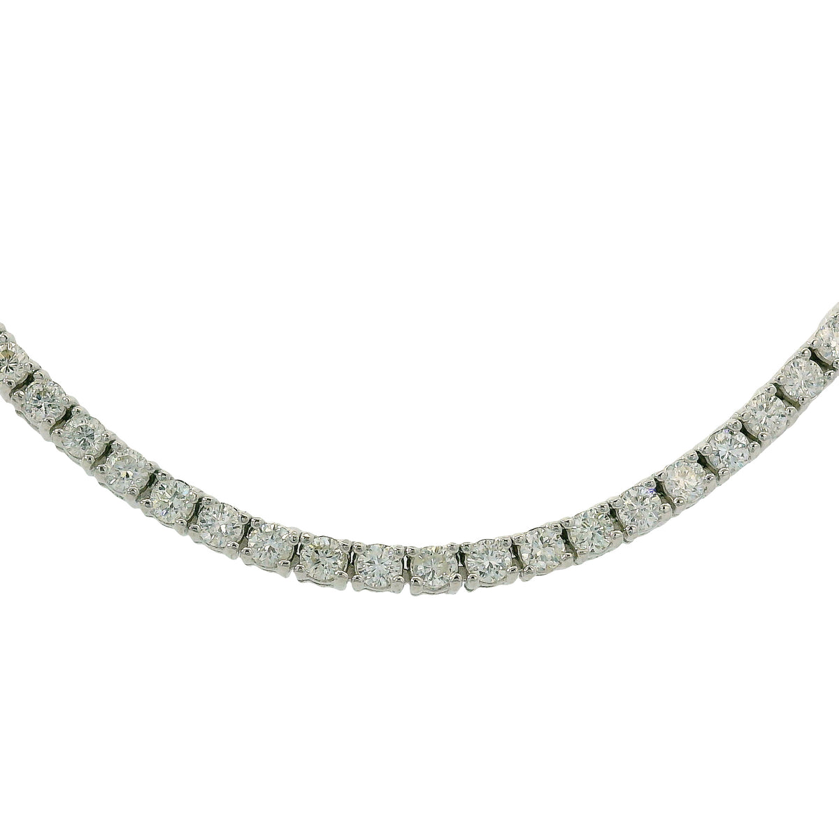 14k White Gold Natural 3.50 Carat Diamond Adjustable Tennis Necklace — product photo 1