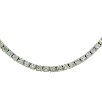 14k White Gold Natural 3.50 Carat Diamond Adjustable Tennis Necklace