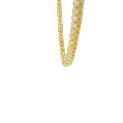 14k Yellow Gold Natural 7.10 Carat Diamond Tennis Necklace