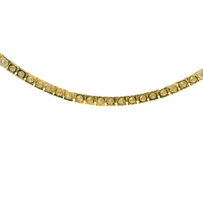14k Yellow Gold Natural 7.10 Carat Diamond Tennis Necklace