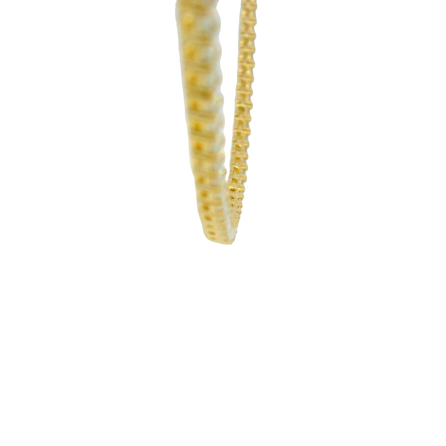 14k Yellow Gold Natural 7.10 Carat Diamond Tennis Necklace