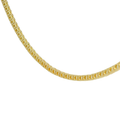 14k Yellow Gold Natural 7.10 Carat Diamond Tennis Necklace