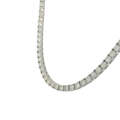 14k White Gold Natural 12.65 Carat Diamond Tennis Necklace