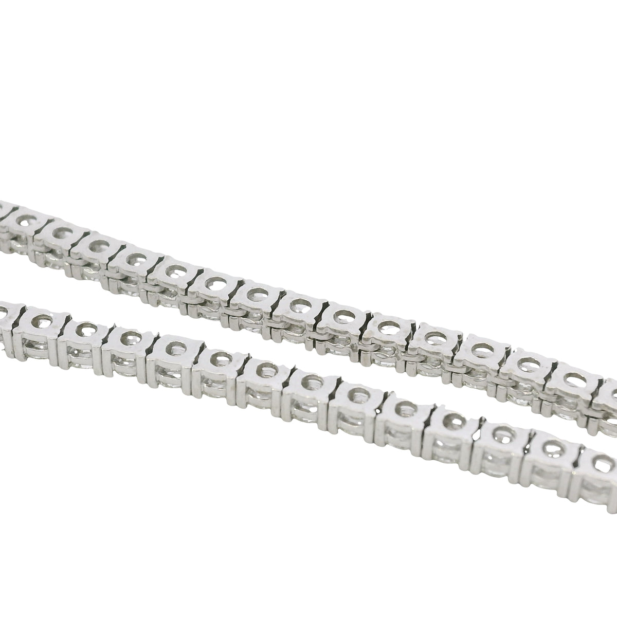 14k White Gold Natural 12.65 Carat Diamond Tennis Necklace