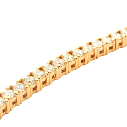 14k Rose Gold Natural 15.05 Carat Diamond Tennis Necklace