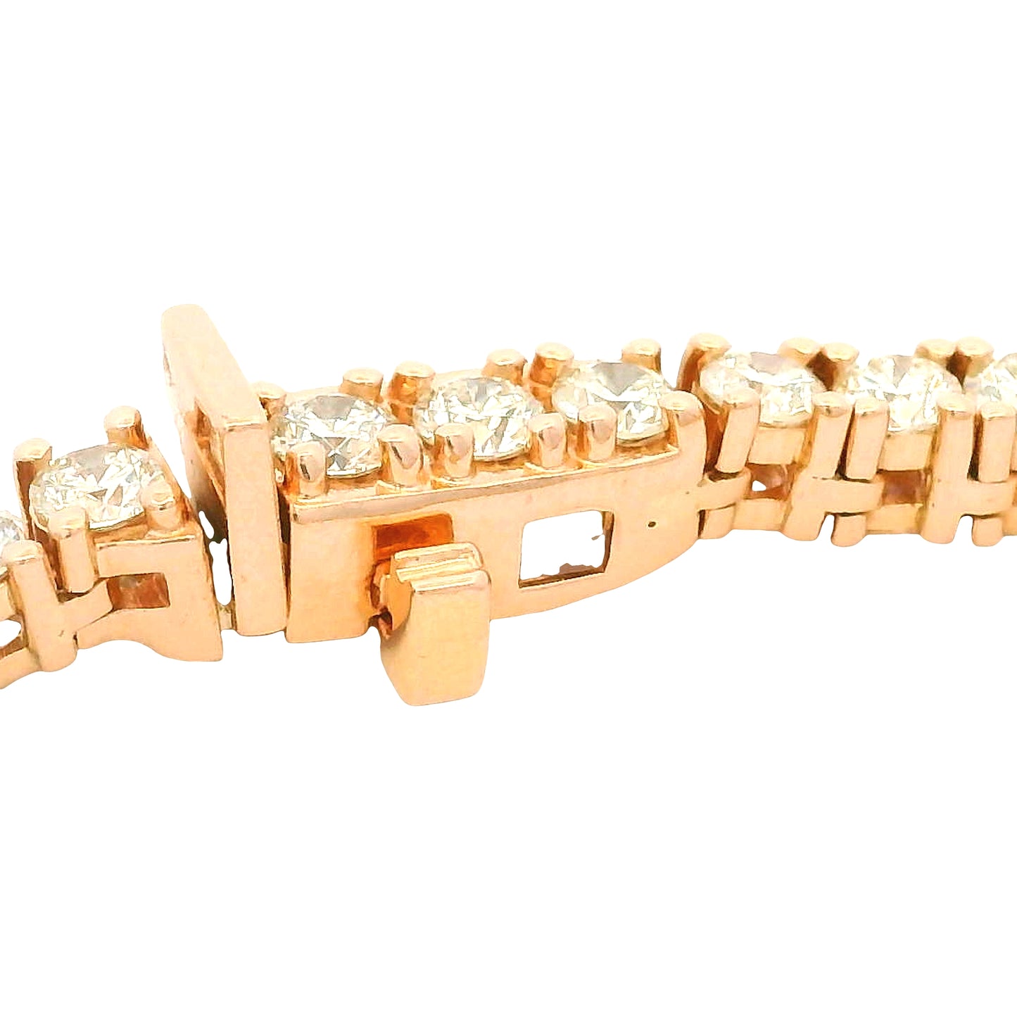14k Rose Gold Natural 15.05 Carat Diamond Tennis Necklace