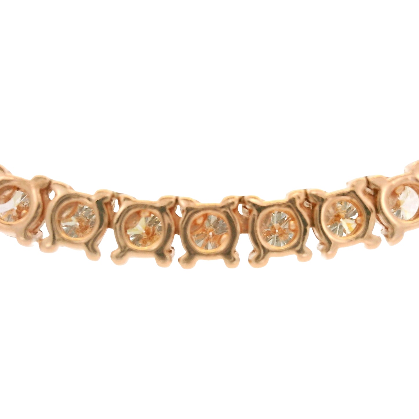 14k Rose Gold Natural 15.05 Carat Diamond Tennis Necklace