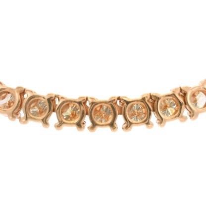 14k Rose Gold Natural 15.05 Carat Diamond Tennis Necklace
