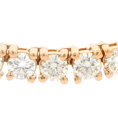 14k Rose Gold Natural 15.05 Carat Diamond Tennis Necklace