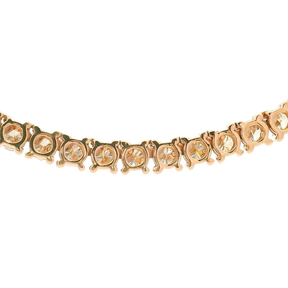 14k Rose Gold Natural 15.05 Carat Diamond Tennis Necklace
