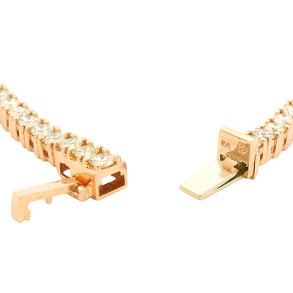 14k Rose Gold Natural 15.05 Carat Diamond Tennis Necklace