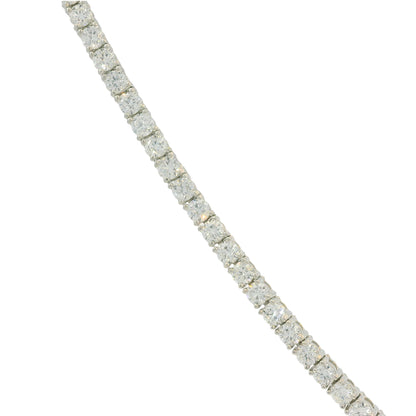 14k White Gold Natural Diamond & Tanzanite Pendant Tennis Necklace