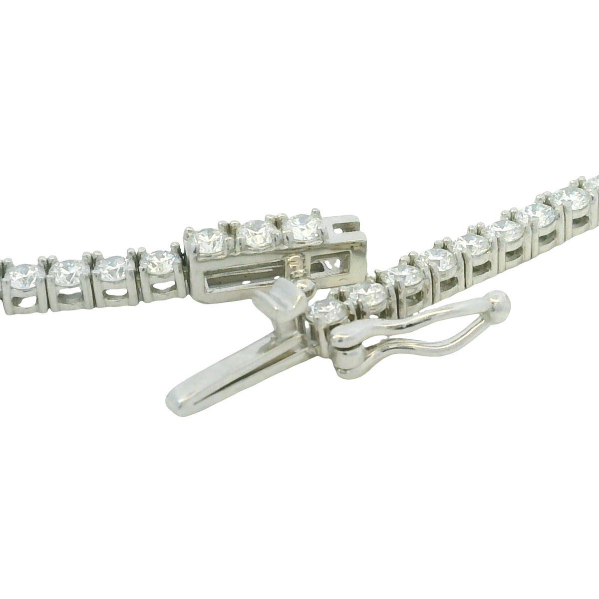 14k White Gold Natural Diamond & Tanzanite Pendant Tennis Necklace — product photo 9