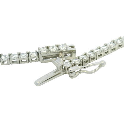 14k White Gold Natural Diamond & Tanzanite Pendant Tennis Necklace